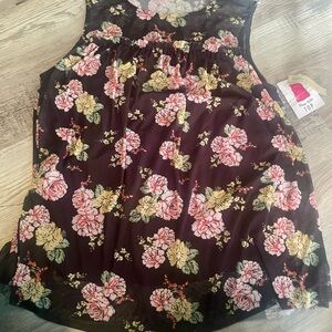 Bobbie Brooks Black Floral Tank Top